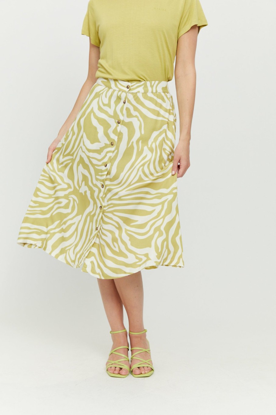 DAMEN Mazine | Nomi Printed Skirt Celery Green/Printed