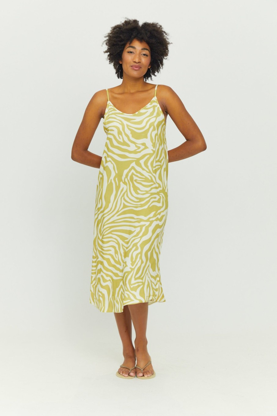 DAMEN Mazine | Amaya Printed Dress Celery Green/Printed